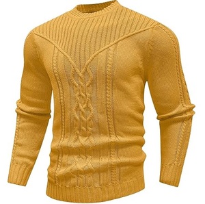 Sudadera térmica de punto jacquard para hombre, corte ajustado, cuello simulado, de algodón, forro polar, transpirable - Product Image 1