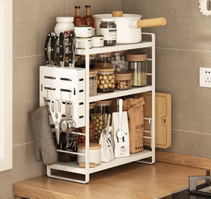 2 Tier Metal <b>Spice</b> <b>Rack</b> Organizer Countertop Kitchen Seasoning Storage Shelf <b>Spice</b> <b>Jar</b> Holder Space Saving - Product Image 3
