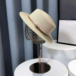 Sombrero de paja clásico para mujer, elegante, con ala plana, para verano, ligero, transpirable, para viajes, playa, vacaciones, protección UV - Product Image 5
