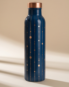 Bouteille d'eau en cuivre émaillé artisanale en gros, motif artistique céleste, ayurvédique, étanche, écologique, gourde métallique pour la gym et le bureau, OEM - Product Image 5