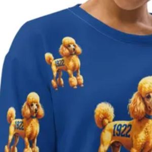 Sweat-shirt unisexe personnalisé Pretty Poodle, pull décontracté à col rond avec imprimé graphique, en molleton doux, d'inspiration grecque, personnalisable - Product Image 5