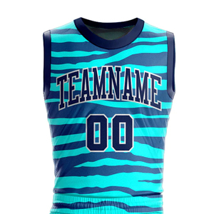 Uniforme de basketball sans manches entièrement sublimé, personnalisé, respirant, à séchage rapide, unisexe, imprimé, haute qualité, anti-UV - Product Image 4