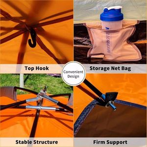 2/6 Outdoor Double-Layer Camping Tent with Large Mesh Windows Waterproof Windproof Rainproof Top Roof Portable for Families - Product Image 3