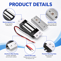 12v Dc intégré petite serrure électromagnétique électrique Mini 60Kg petites serrures magnétiques pour porte en bois en verre