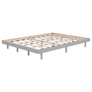 Letto a piattaforma galleggiante in legno, design moderno, misura Queen, colore grigio - Product Image 6