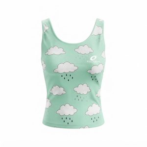 Débardeur côtelé vert pour femme, col rond, couleur unie, style formel, longueur standard, polyester/coton, éco-responsable - Product Image 4