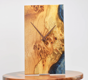 Reloj de pared rectangular rústico de madera y resina epoxi para regalo y decoración del hogar, pieza decorativa artística para restaurante y hotel. - Product Image 5