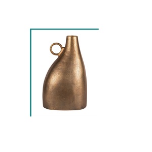 Jarrón de Hierro Bronce Mate Hecho a Mano, Florero Metálico Abstracto Contemporáneo para Decoración de Interiores de Alta Gama, Jarrón Dorado de Lujo - Product Image 1