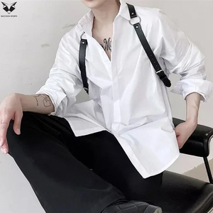 2026 Urban Punk Black Leather <b>Harness</b> for <b>Men</b> Adjustable Shoulder Straps With Metal Rings Techwear Inspired Body Accessory - Product Image 2