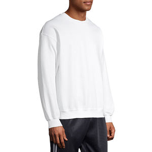 HIFFU SPORTS WEAR <b>Men</b> White Crew Neck Long Sleeve Sweatshirt 100% Cotton Plain Knitted All Seasons Hand Wash <b>Only</b> Quick Dry - Product Image 3