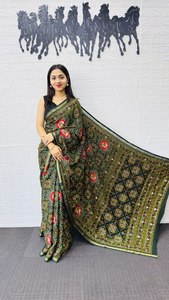 Sarees de Seda de Alta Calidad con Diseño Moderno y Elegante, con Bordado Aari y Espejo, de Secado Rápido, para Todas las Temporadas, Longitud 5.5 Metros - Product Image 4
