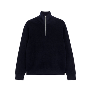 ODM/OEM Men'S Classic <b>Cable</b> <b>Knit</b> Half Zip Pullover With Stand up Collar and Warm Fabric for Elegant Winter Casual Wear - Product Image 1