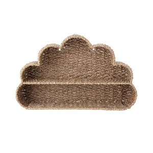 Étagère pour enfants en jonc de mer de haute qualité, en forme de nuage, en osier naturel, décoration murale pour chambre d'enfant, adorable rangement et présentoir pour chambre de bébé - Product Image 1