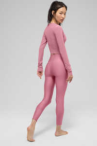 Ropa deportiva sin costuras para mujer, ropa de entrenamiento, leggings deportivos para gimnasio, top corto de manga larga para fitness, conjunto de yoga, conjuntos de yoga alo para mujer - Product Image 5