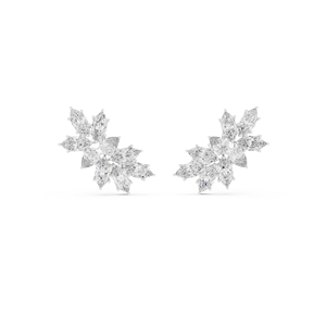 Pendientes de Lujo Statement Climbers con Diamantes Cultivados en Laboratorio de 4.1CT, Corte Marquise y Pera, Chapados en Rodio, Oro Blanco de 18KT, para Fiestas y Eventos - Product Image 4