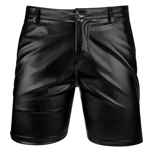 Servicio OEM, Shorts de Cuero para Hombre con Diseño Personalizado y Logotipo, Cintura Elástica, Bordados, de Secado Rápido, Cuero Genuino, Estilo Urbano - Product Image 1