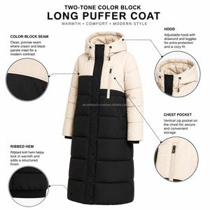 Customized Wholesale <b>Women</b>’s <b>Long</b> Down <b>Puffer</b> Coat Hooded Warm Winter <b>Jacket</b> OEM ODM Bulk Supply Thick Parka - Product Image 6
