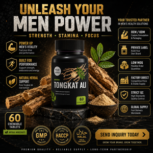 Extracto de Raíz de Tongkat Ali, 60 Tabletas Masticables, Soporte Herbal Natural para Hombres, Energía, Resistencia, Enfoque, Calidad Premium - Product Image 1
