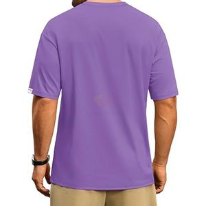 Camiseta Morada Sólida para Hombre con Hombros Caídos, Algodón Bio Lavado Resistente al Encogimiento, Estilo Urbano Moderno, Camisetas Holgadas para Hombre - Product Image 2