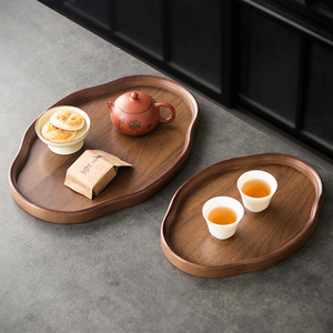 <b>Rustic</b> Wooden Serving Tray for Dining <b>Table</b> <b>Coffee</b> <b>Table</b> Kitchen Counter Handmade Decorative Serving Platter with Side Handle - Product Image 3