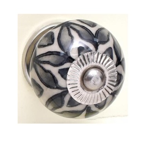 Boutons en céramique modernes à motif géométrique en or blanc pour commode, armoire, placard et armoire de cuisine, tiroir, boutons d'armoire - Product Image 2