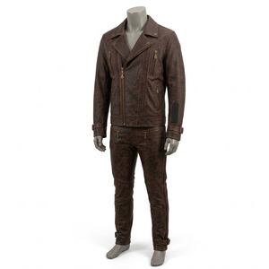 Chaqueta de Cuero Genuino Premium KADIA para Hombre con Parche de Goma, Chaqueta de Motero Personalizada de Alta Calidad, Color Marrón Desgastado - Product Image 5