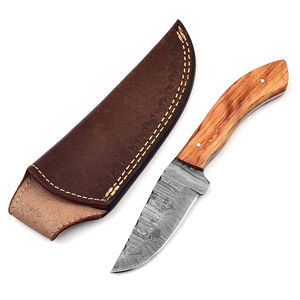 Cuchillo de Acero de Damasco con Hoja de Punta Caída y Mango de Madera, Cuchillo de Caza con Borde Biselado de 0.6mm de Grosor, Cuchillos de Grado DIY - Product Image 6