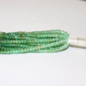 Cuentas de Rondelle facetadas de crisoprasa Cuentas sombreadas de crisoprasa de 3-4mm Cuentas sombreadas de crisoprasa de 13 pulgadas - Product Image 1