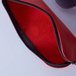 Classic Tan Leather <b>Glasses</b> <b>Case</b> <b>Soft</b> Padded Eyewear Protector Bulk Orders For Optical Stores LGC-0092 - Product Image 4