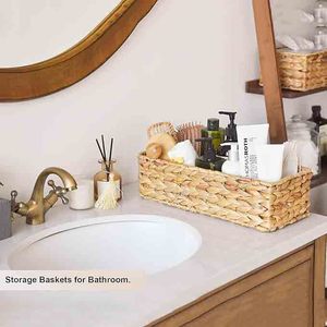 Modern Woven Rattan Rectangular Handcrafted Eco Friendly Precision Made Multipurpose <b>Storage</b> <b>Basket</b> for Kitchen & Living Room - Product Image 6