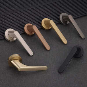 light luxury minimalist lever <b>handle</b> premium silent latch interior door <b>lock</b> set office school commercial hardware kit - Product Image 1