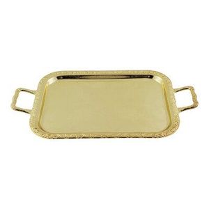 Bandeja de Servir Multiusos Hecha a Mano de Latón, Bandeja Metálica Decorativa y Duradera para Servir Té, Café, Desayuno y Bocadillos - Product Image 6