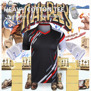 Sublimation Badminton Jersey Unisex <b>Polyester</b>/Cotton Knitted Short Sleeve Neck Drop Shoulders Regular Length Anti-Wrinkle 220g - Product Image 6
