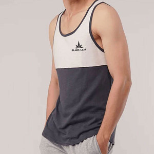 Workout Wear Custom Made Eco-Friendly Tank Top for Men Gym Clothing Breathable Quick Dry BLACK <b>LEAF</b> Made in Pakistan - Product Image 2