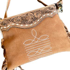 Bolso Bandolera de Cuero Genuino Estilo Boho Vintage con Estampados de Animales, Cierre de Cremallera, Ecológico para Viajes y Uso Diario - Product Image 4