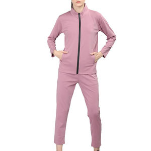 Combinaison rose personnalisée pour femme, à manches longues, à capuche, à jambes évasées, une pièce, extensible, décontractée, tenue de sport tendance - Product Image 2