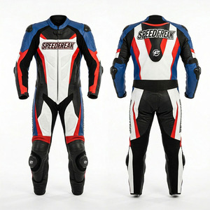 Traje de Motocicleta de Una Pieza SPEEDFREAK para Hombre – Armadura Profesional para Carreras y Pista (Azul/Rojo/Blanco/Negro) - Product Image 3