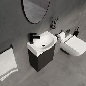 Mobile Bagno Moderno da 16 Pollici per Spazi Ristretti, Set Lavabo Nero con Praticità ed Eleganza - Product Image 6