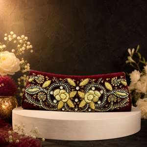 Bolso de mano indio con cuentas para fiesta, diseño elaborado, tipo clutch, étnico, para novia, de noche, hecho a mano, de lujo, para boda, festivo, para mujer - Product Image 2