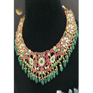 Ensemble de collier classique Jadau en laiton plaqué or de qualité supérieure, élégant, pour les mariages, les fêtes, les cadeaux, les femmes - Product Image 2