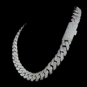 Collier chaîne maille cubaine Miami en argent sterling 925 avec diamants Moissanite VVS 20 mm à 4 rangs, testés au testeur de diamants, pour le dropshipping - Product Image 2