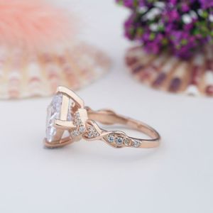 925 Sterling Silver Kite Cut Natural Lavender <b>Quartz</b> Jewelry Rose Gold Plating Natural Lavender <b>Quartz</b> <b>Ring</b> - Product Image 2