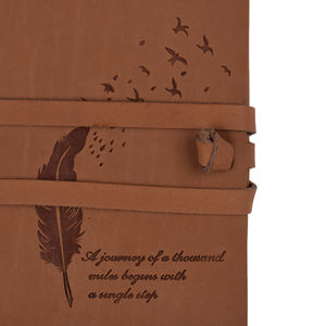 <b>A5</b> Vintage Feather Handmade Journal | Eco Friendly Wrap Closure Diary <b>Notebook</b> with Rustic Engraved Cover Diary Gift Journal <b>A5</b> - Product Image 3