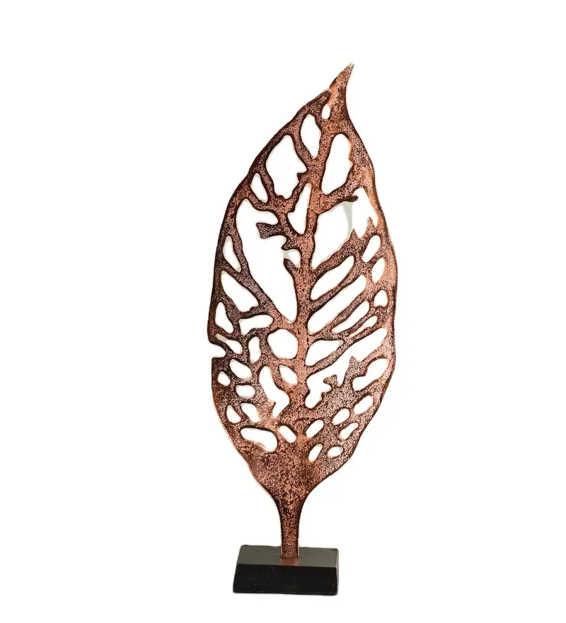 Decorative plated Metal Leaf Sculpture for Home and Office Table Decoration Office and Home Decorative figures By Indian Firm