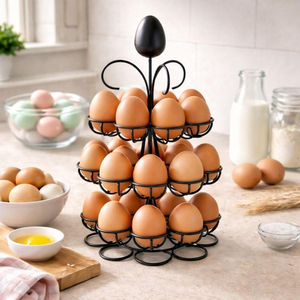 Handmade Metal Wire Egg Holder <b>For</b> Kitchen Farmhouse Egg <b>Storage</b> <b>Rack</b> With Finish <b>For</b> Fresh Eggs & Home & Kitchen Decoration - Product Image 1