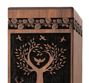Urnes funéraires en bois pour adultes, urnes de crémation artisanales en bois poli, urnes funéraires à bas prix - Product Image 3