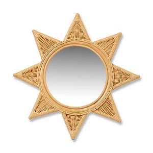 Miroir mural en rotin écologique pour enfants, artisanal, design suspendu pour chambre d'enfant - Product Image 1