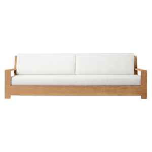 Contemporary Outdoor <b>Sofa</b> Teak Frame Modern Garden Couch for Hotel Terrace and Balcony Lounge Durable <b>Waterproof</b> Cushion - Product Image 1