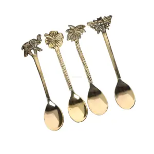 Premium Quality Brass Custom Design Handle Tea Coffee Spoon at Low Price