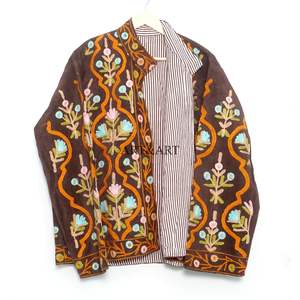 Veste unisexe indienne bohème en coton 100% matelassée et brodée Cotrise, nouveau motif de haute qualité, respirante, écologique, pièce antique - Product Image 6